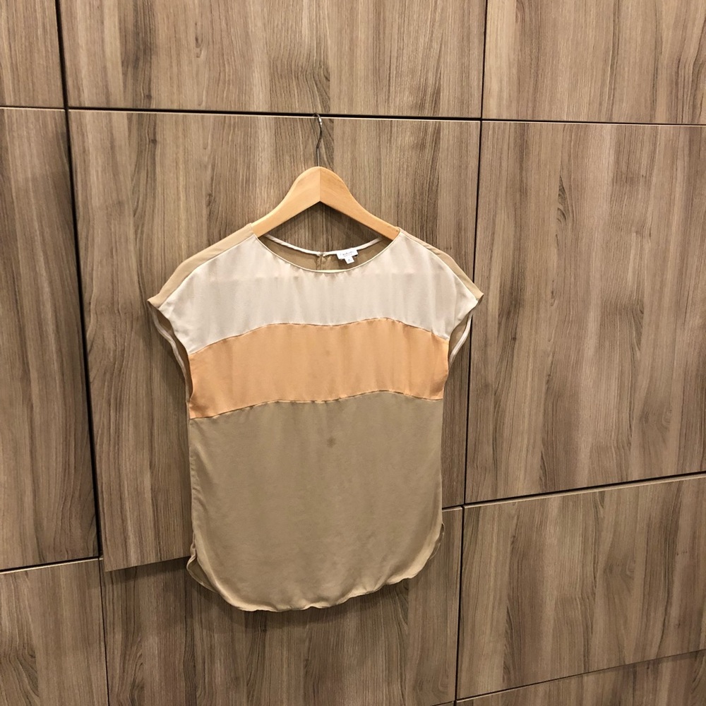 Babaton Color Block 100% Silk Blouse